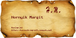 Hornyik Margit névjegykártya